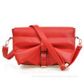 Mini Red Leather Tote Handbag For Teenagers , Girls Fashion Bag Customized
